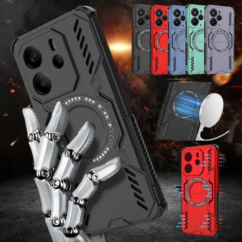 

Heat Dissipation Case For Realme 14 5G Realme 14T Cover Lens Protection Magnetic Wireless Charging Fundas Coque