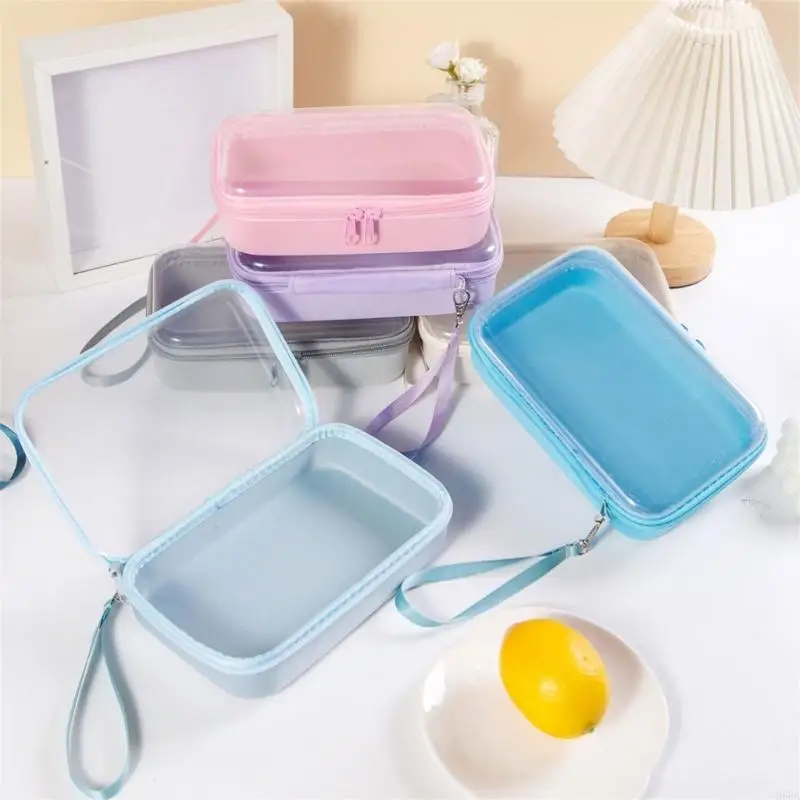 Однотонный пенал большой емкости, многофункциональные органайзеры для канцелярских товаров, косметики