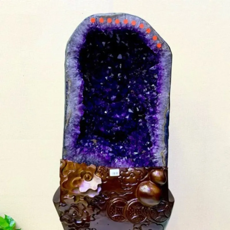 Natural amethyst cave ornament Brazil Uruguay money bag cornucopia degaussing rough stone company Home Feng Shui cave