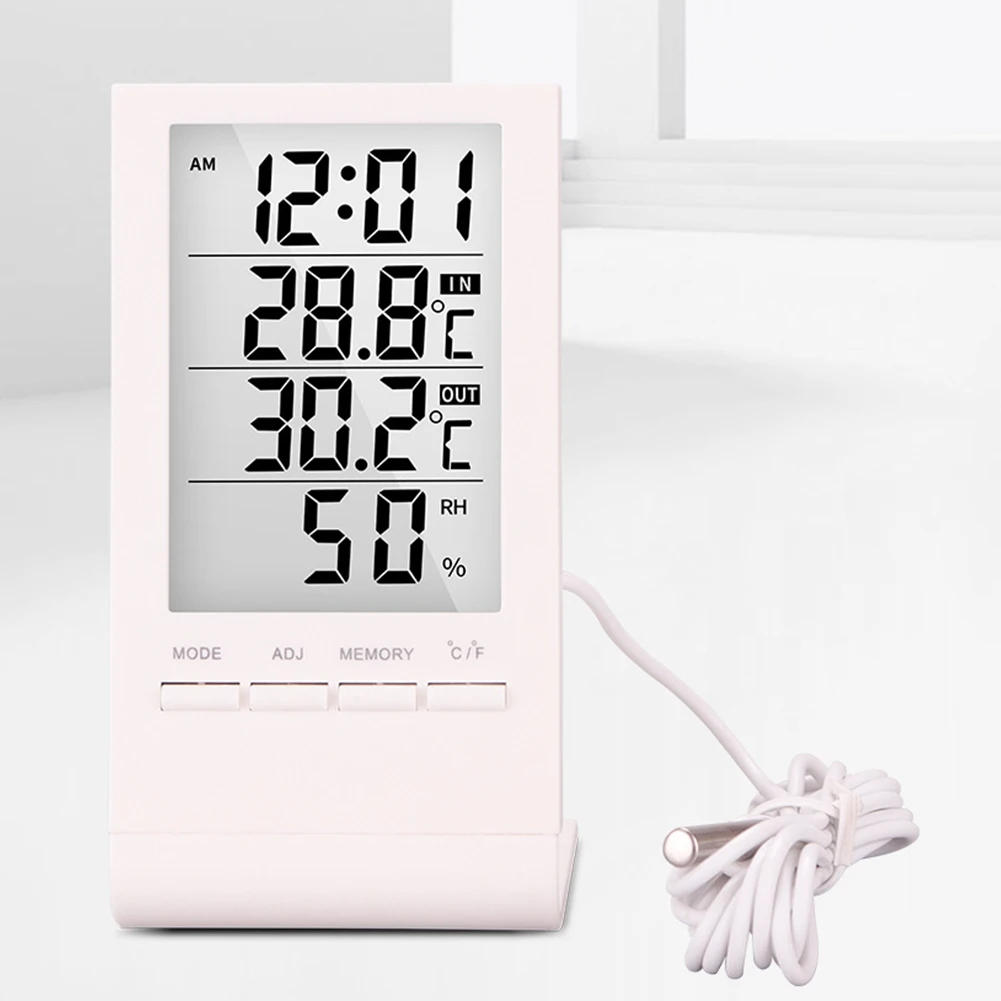 

Climate Control Digital Temperature Humidity Meter Clock Thermometer Hygrometer Versatile Function ABS Material