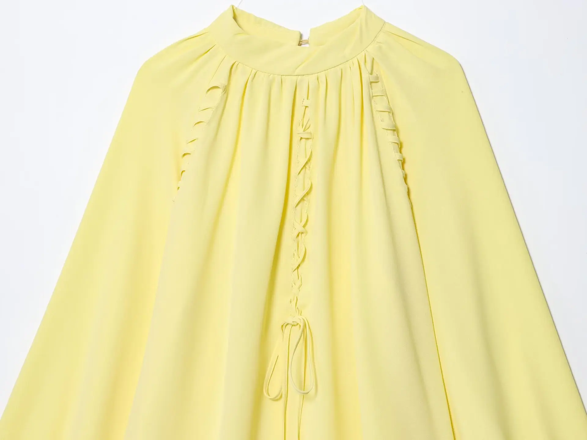 Nova moda outono casual lanterna manga o pescoço cor sólida solto ajuste pulôver camisa para mulher