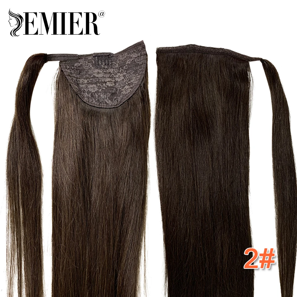 Paardenstaart Menselijk Haar Remy Europese Steil Haar Extensie Voor Vrouwen 60G/70G/100G/120G Natuurlijke Kleur Hoge Staart Clip In Extensions