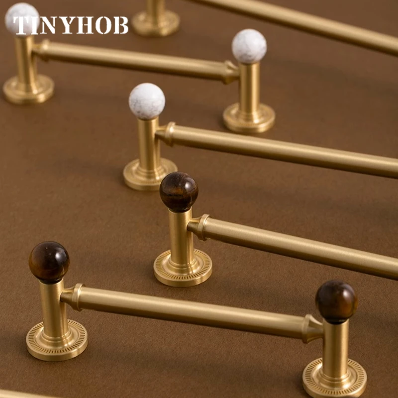 

Tinyhob Brass Furniture Handles for Wardrobe Dresser Kitchen Cupboard Drawer Pulls Crystal Home Decor /Drop Shipping Available