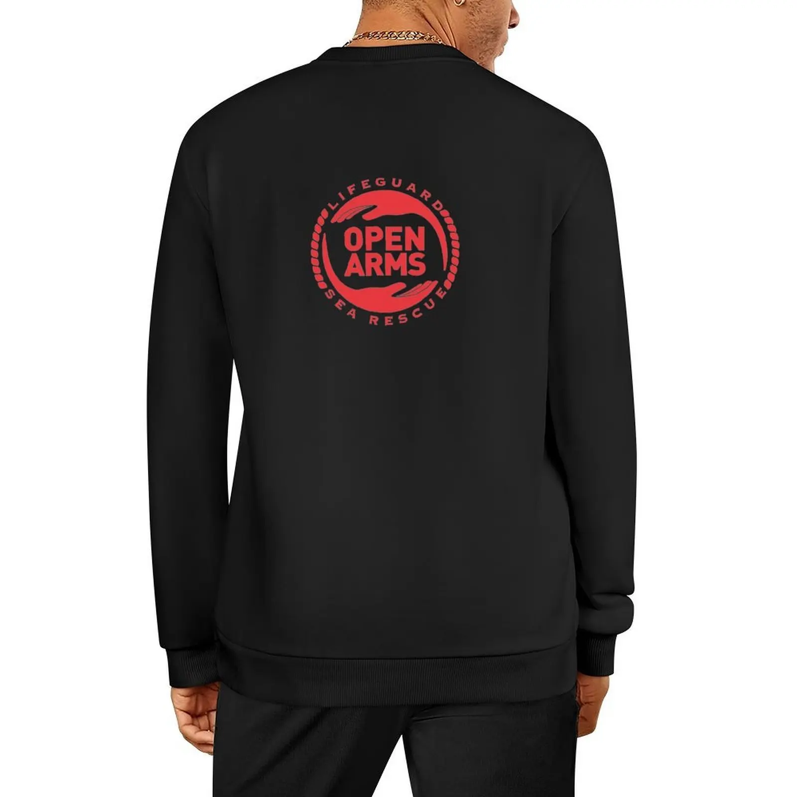 

Open Arms humanitarian organization lifeguard sea rescue Pullover aesthetic clothing clothes for men sweatshirt men