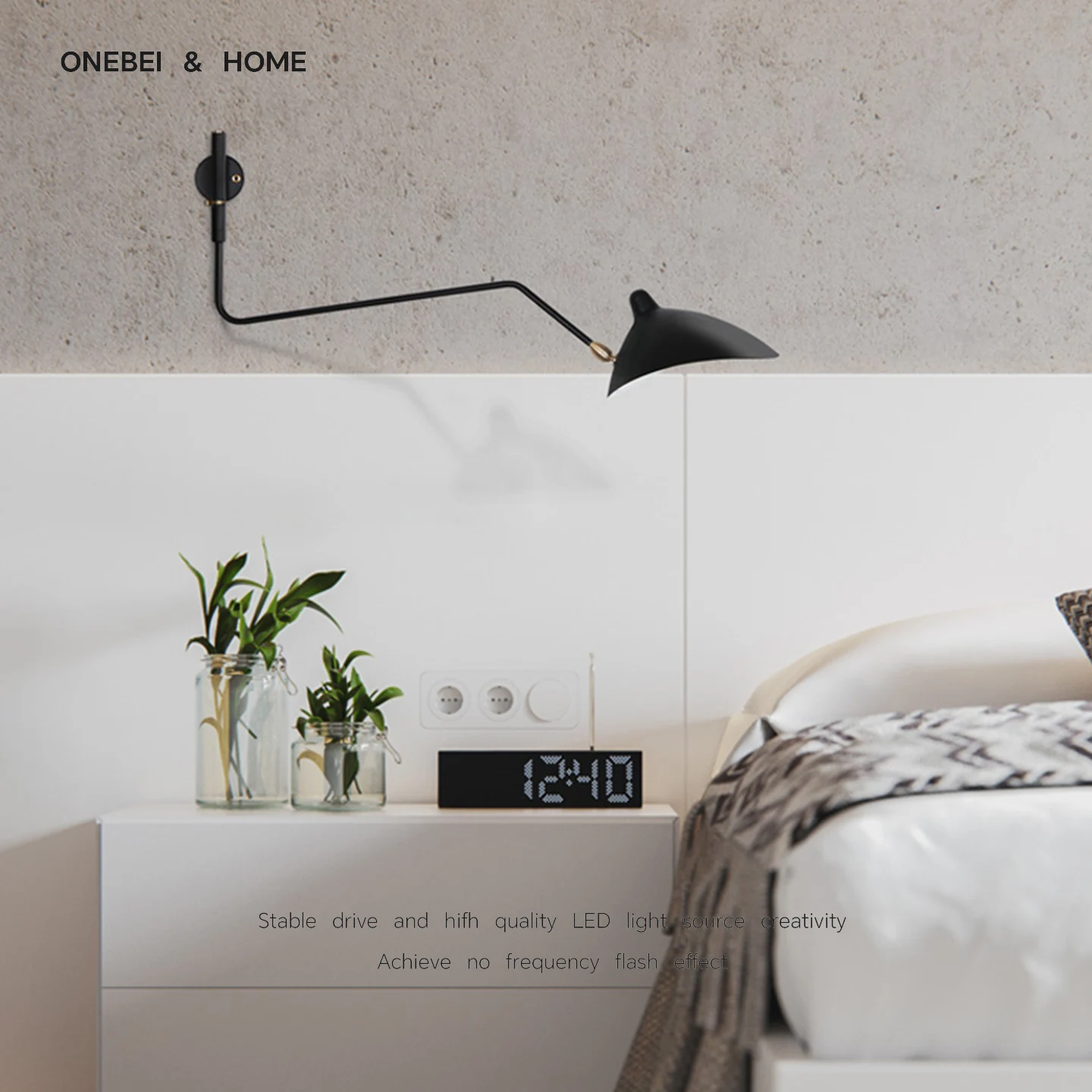 Italian DesignerWall Lamp Black Wall Lamp With Long Arm Swing Suitable For Living Room,Bedroom Study LED Decorative Wall Lamp