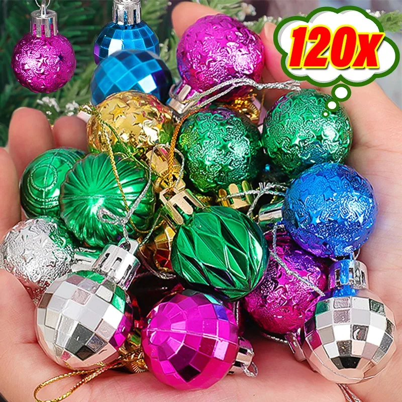 3CM Mini Kerstballen Kleurrijke Bal Kerstboom Hangende Hangers Ornamenten voor Nieuwjaar Party Home Decor Supplies Groothandel