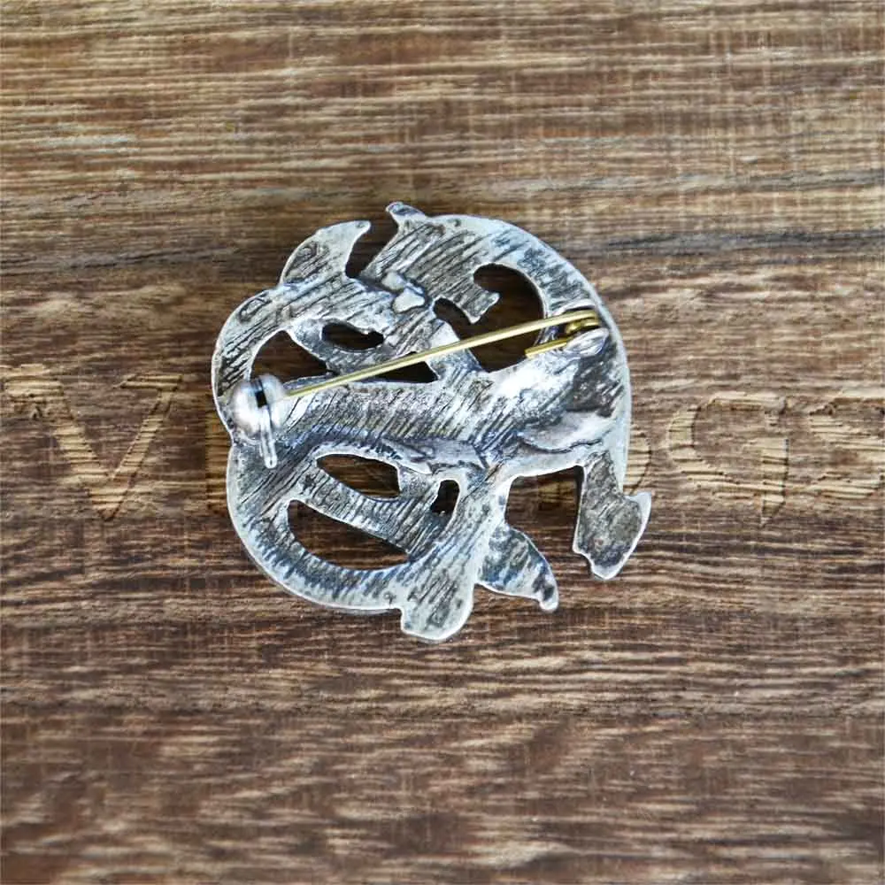 Nostalgia Vintage Dragon Brooch Norse Viking Animal Suit Collar Pin For Women Men Broche Accessories