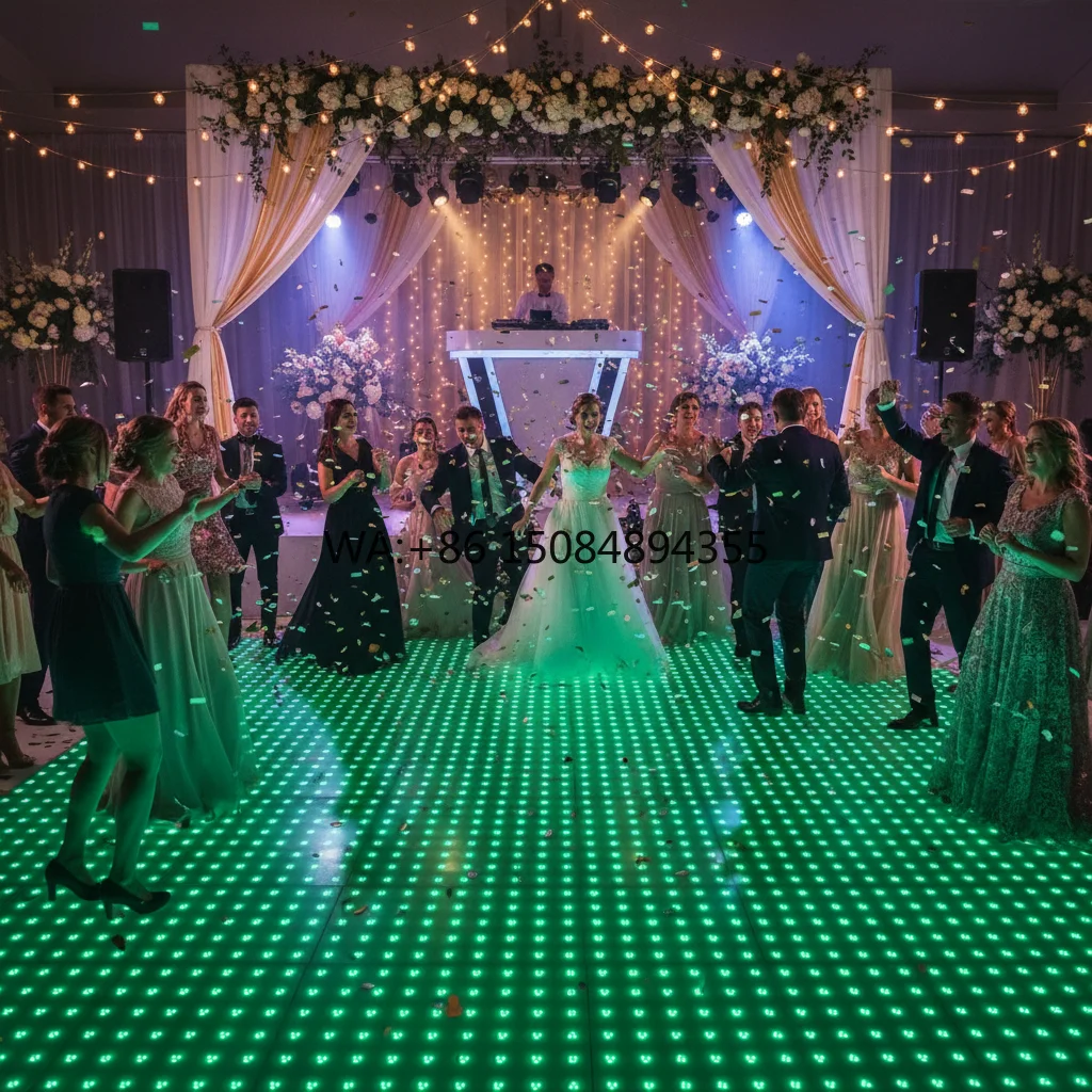 High Quality Aluminum Frame Tempered Glass 60*60cm Led Digital Dance Floor Panels