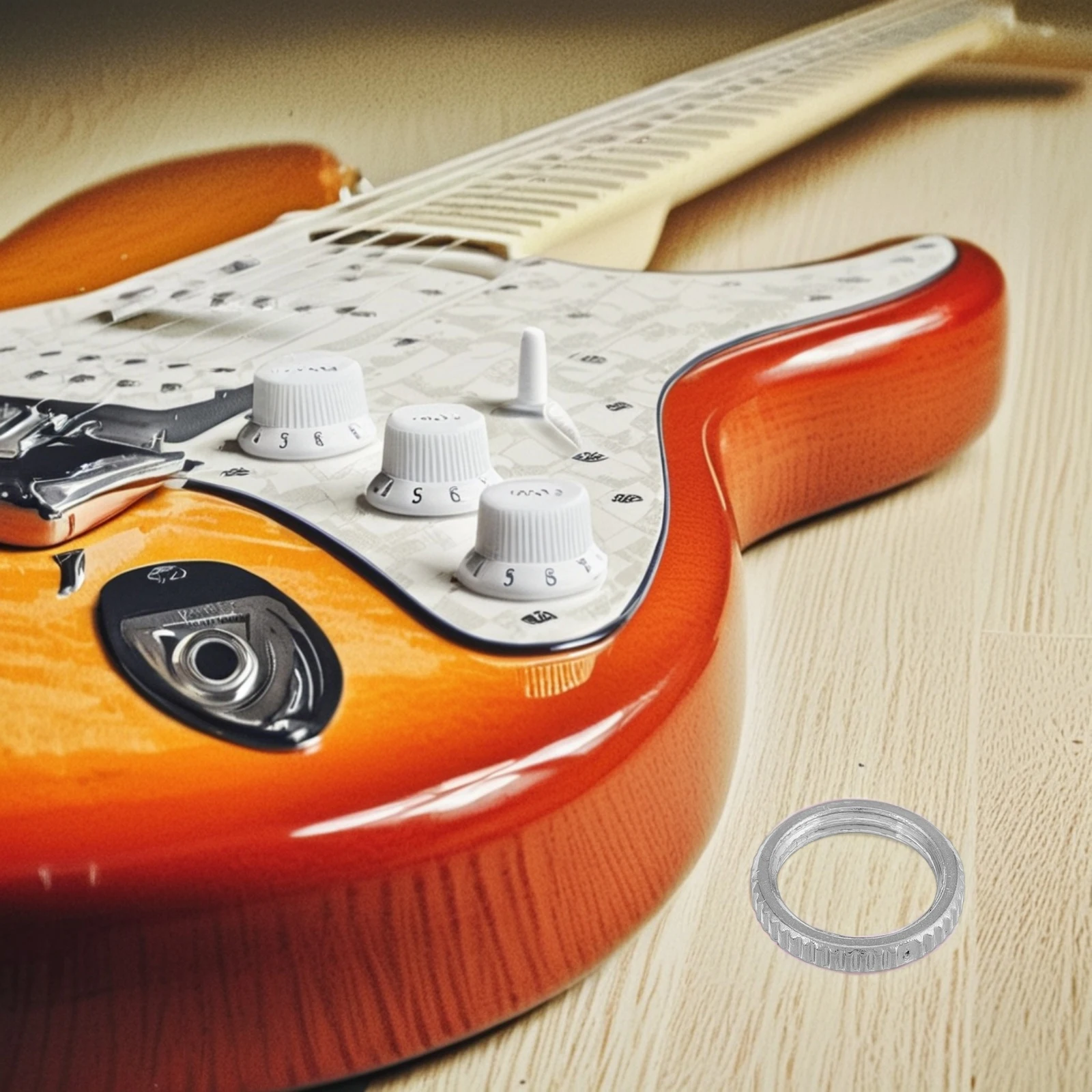 

Bass Head Shaker Gasket Electric Guitar Fishing Rod Building Supplies Switch Nut Silver Parts