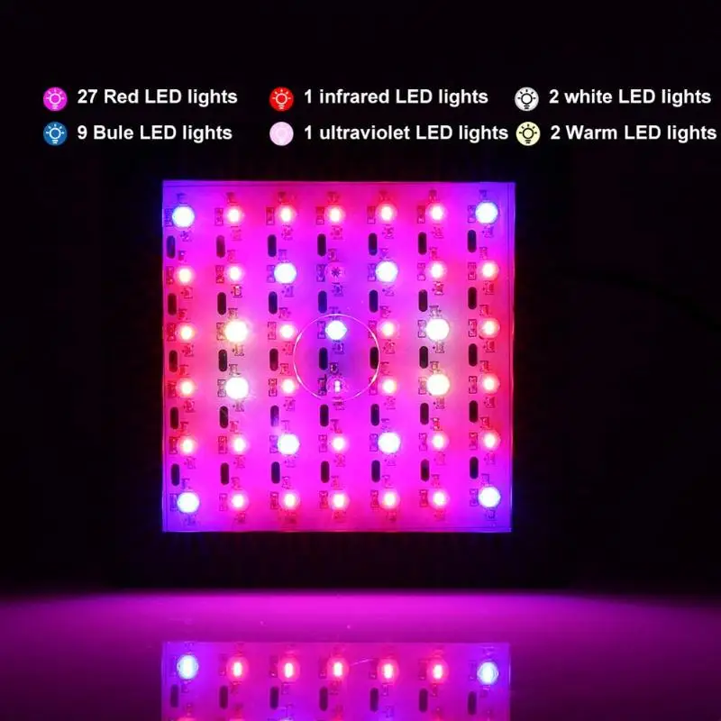 80W LED Grow Light 42leds IP66 Indoor Hydroponic System Fruits Grow Lamp For Greenhouse Flowering and Growing Vegetables Light