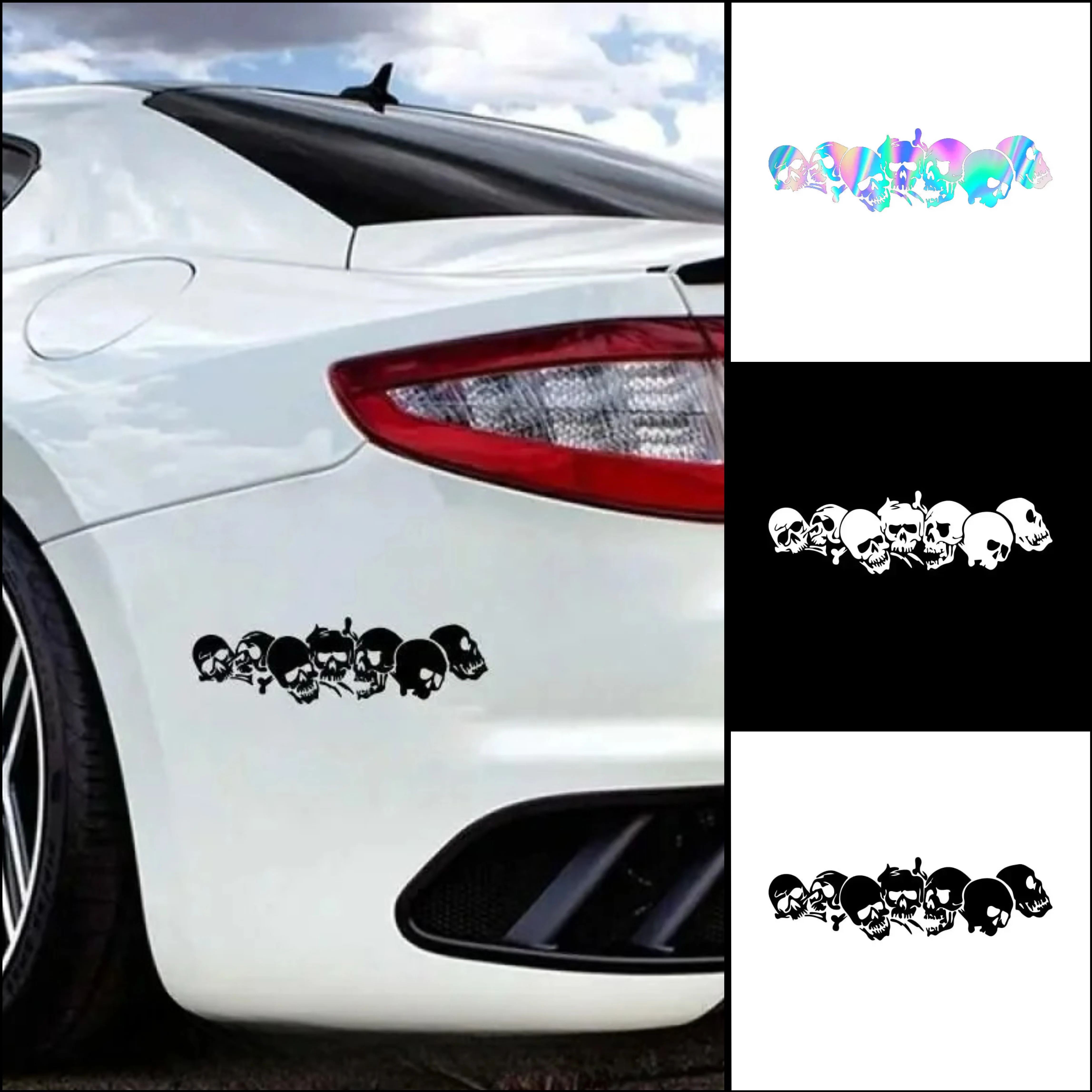 

Skull Skeleton Vinyl Car Stickers/ Motorcycles - Waterproof Durable Decals, Body / Door /Helmet Handle Decoration
