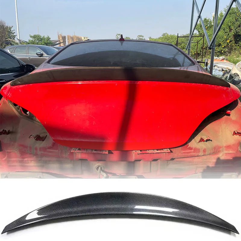 ل 2009-2015 هيونداي جينيسيس كوبيه ألياف الكربون الخلفي المفسد HK نمط الأمتعة مقصورة غطاء الجناح الخلفي اكسسوارات طقم الجسم #2