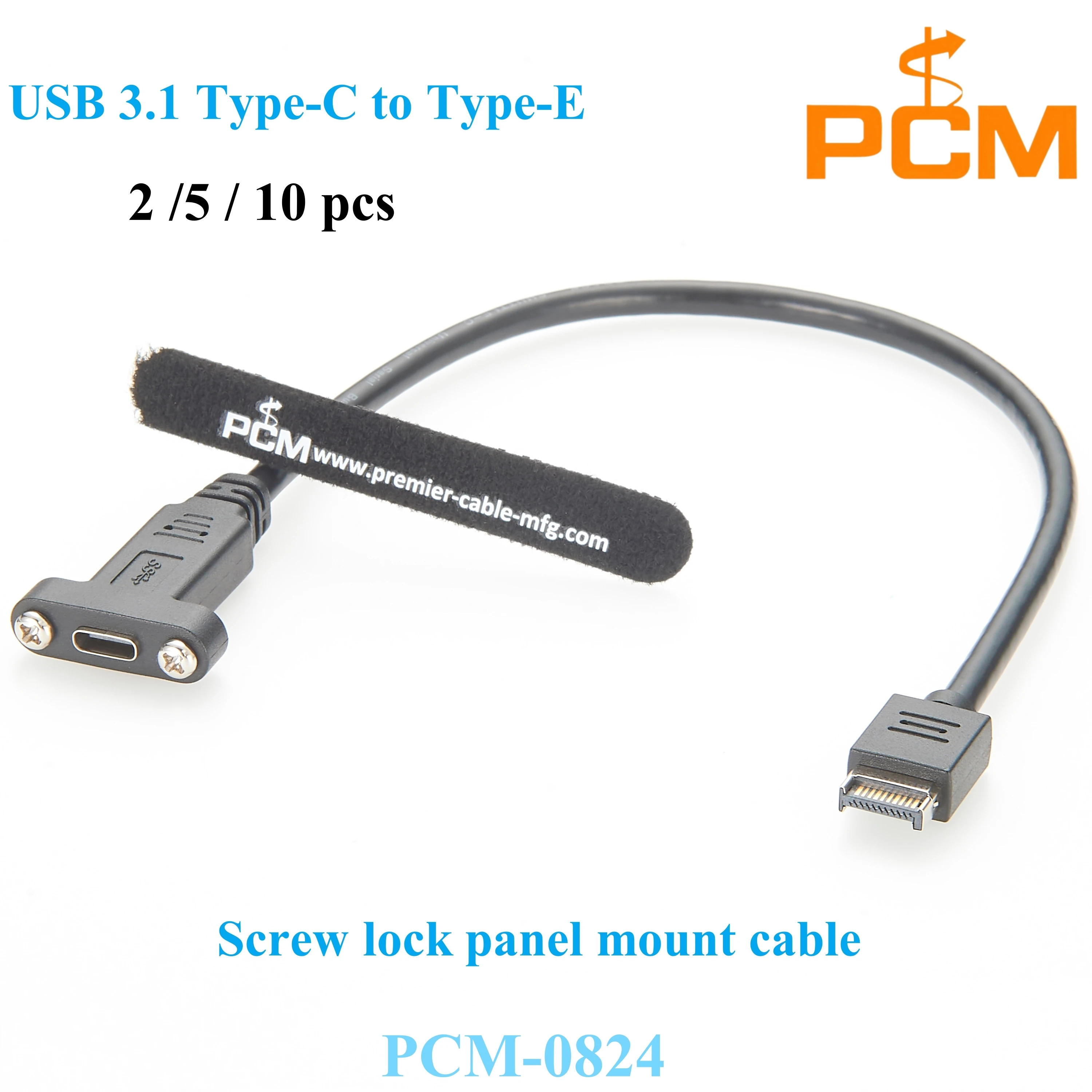 0.3m USB 3.1 Front Panel Header Type-E To USB-C Type C USB3.1 Female Connector Extension Wire Cable Panel Mount Screw