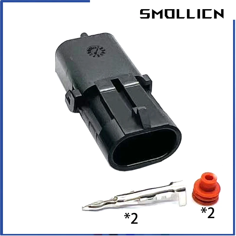 2 Sets 2 Pin 12015792 12010973 Delphi GM 2.5 mm Series Female Male Injector Socket Waterproof Automobile Cable Connector Plug