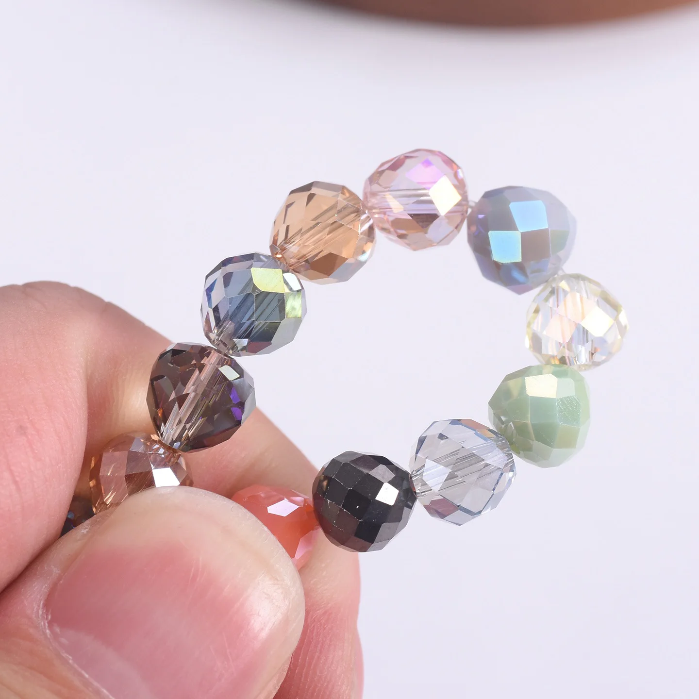 Cuentas redondas de cristal facetado en forma de lágrima, 20 piezas, 8mm, para manualidades, fabricación de joyas, manualidades