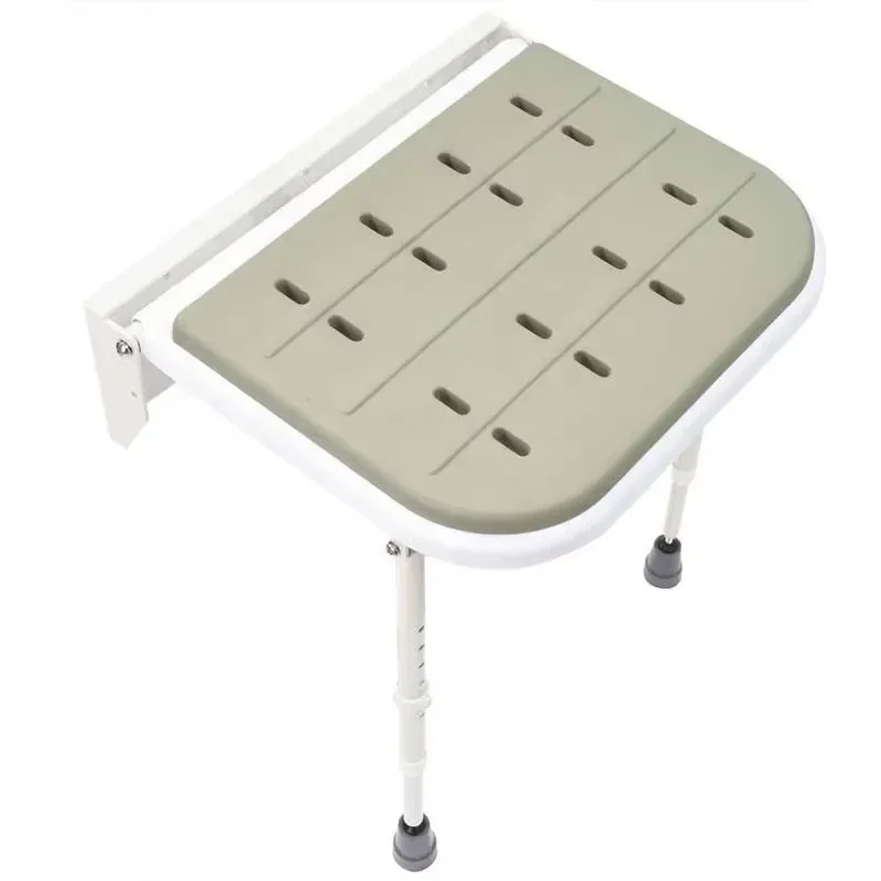 Foldable Wall Mounted Shower Seat 250kg Load Bearing PU Foam Cushion Adjustable Bathroom Chair Powder Coated Surface ISO CE