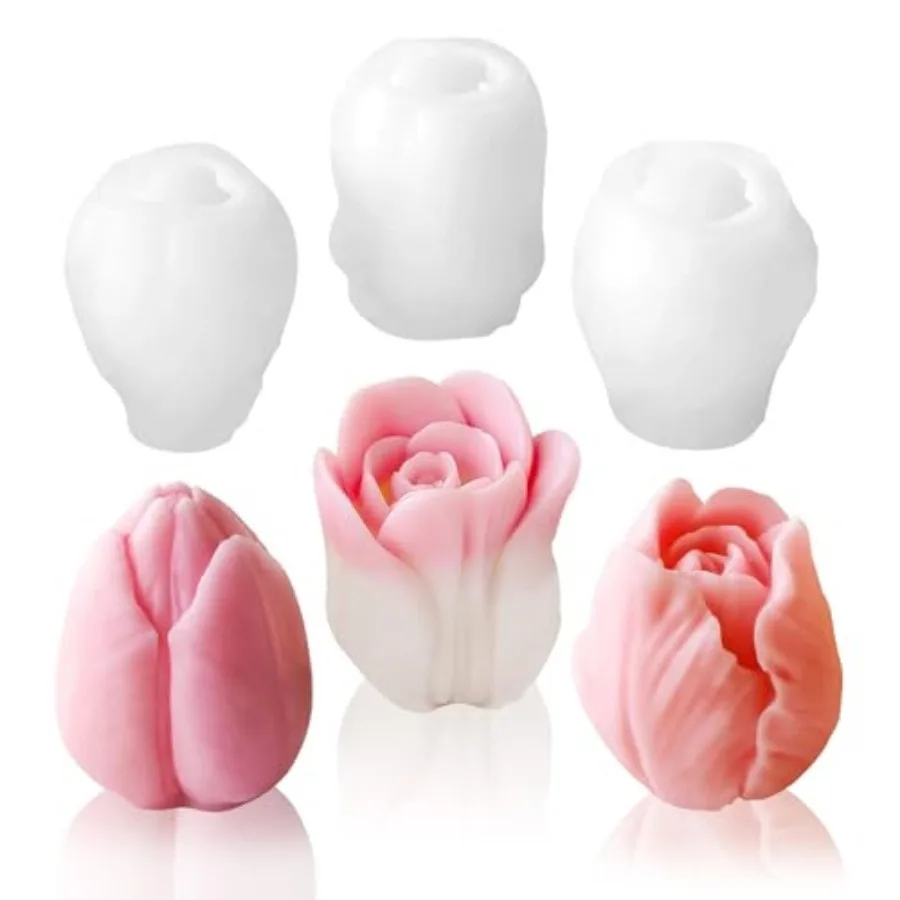 

D Floral Resin Candle Soap Mold Fondant Chocolate Cake Decoration Mold for Candle Making for DIY Epoxy Resin Crafts, Polymer Cl