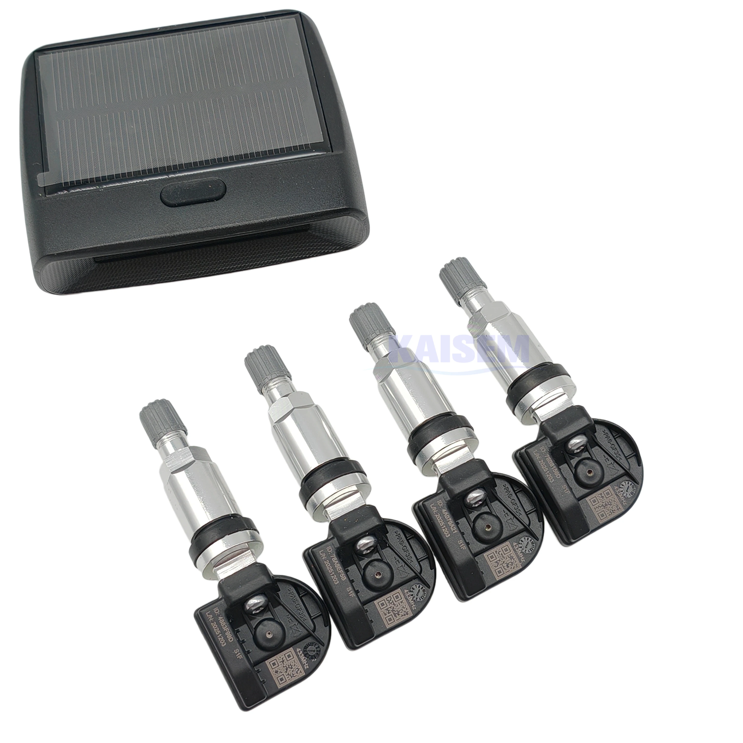 

KAISHENG Sensor Programmable Universal TPMS Pressure Monitoring System LCD/LED Display 433MHz Frequency Aluminum Construction