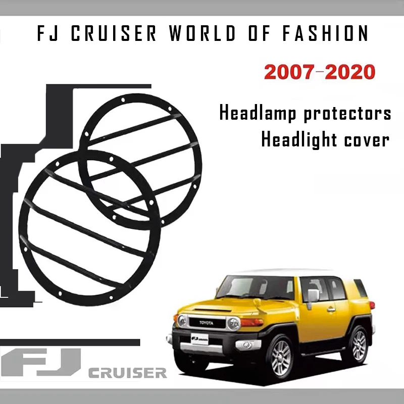 2007-2022 Metal protective cover for Toyota FJ Cruiser headlights Headlight protective cover modified to high-end exterior parts