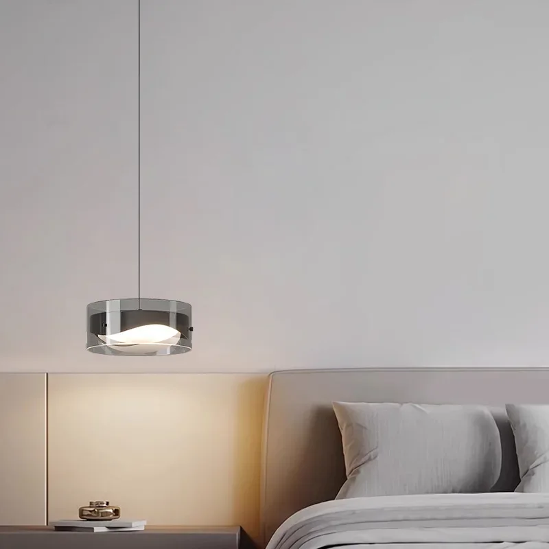 

SANDYHA Modern Minimalist Glass Pendant Lights Hanging Chandelier for Bedroom Living Room Dining Table Bedside Lamps Lighting