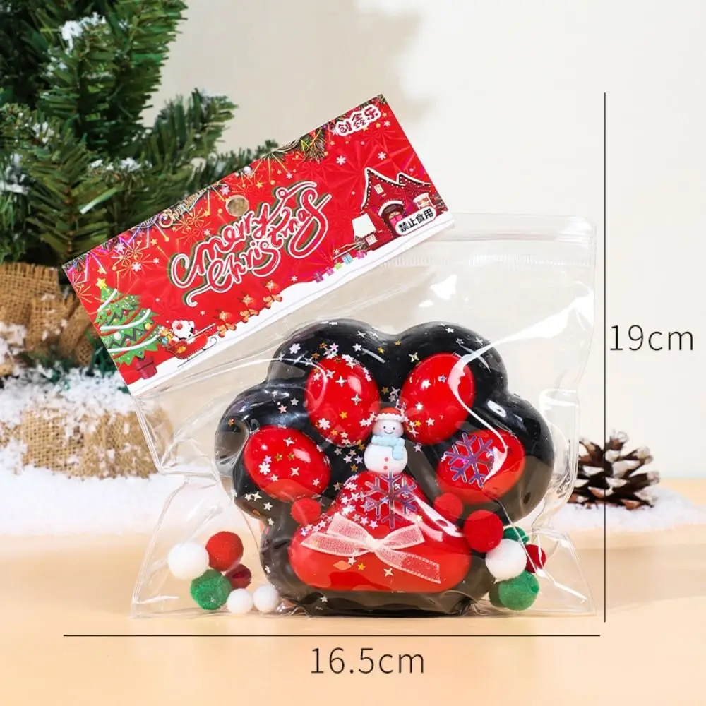 Super Large Christmas Cat Paw Squeeze Toys Slow Rebound Kneading Cartoon Fidget Toy Silicone Colorful Cat Paw Pinch Toy Children