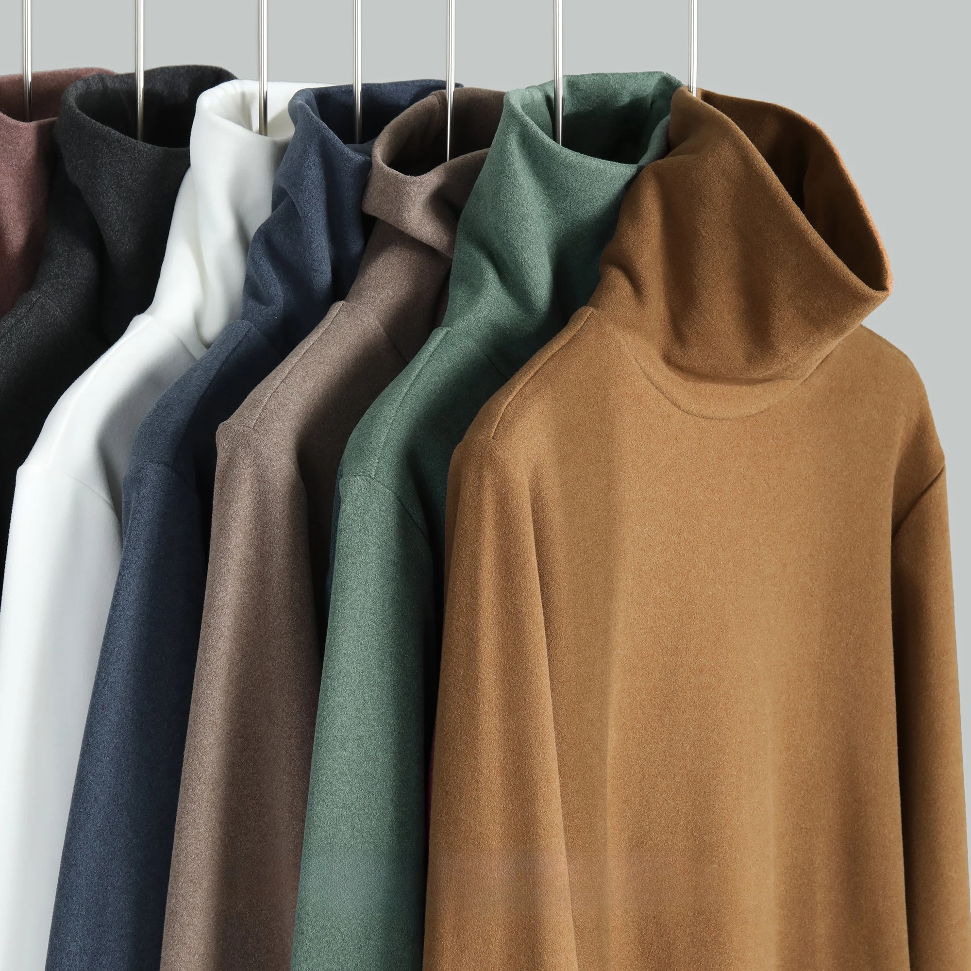 

High Collar Heated Warm Velvet Solid Color Slim Long Sleeve 2025 Warm German Velvet Inner Bottoming Top for Men