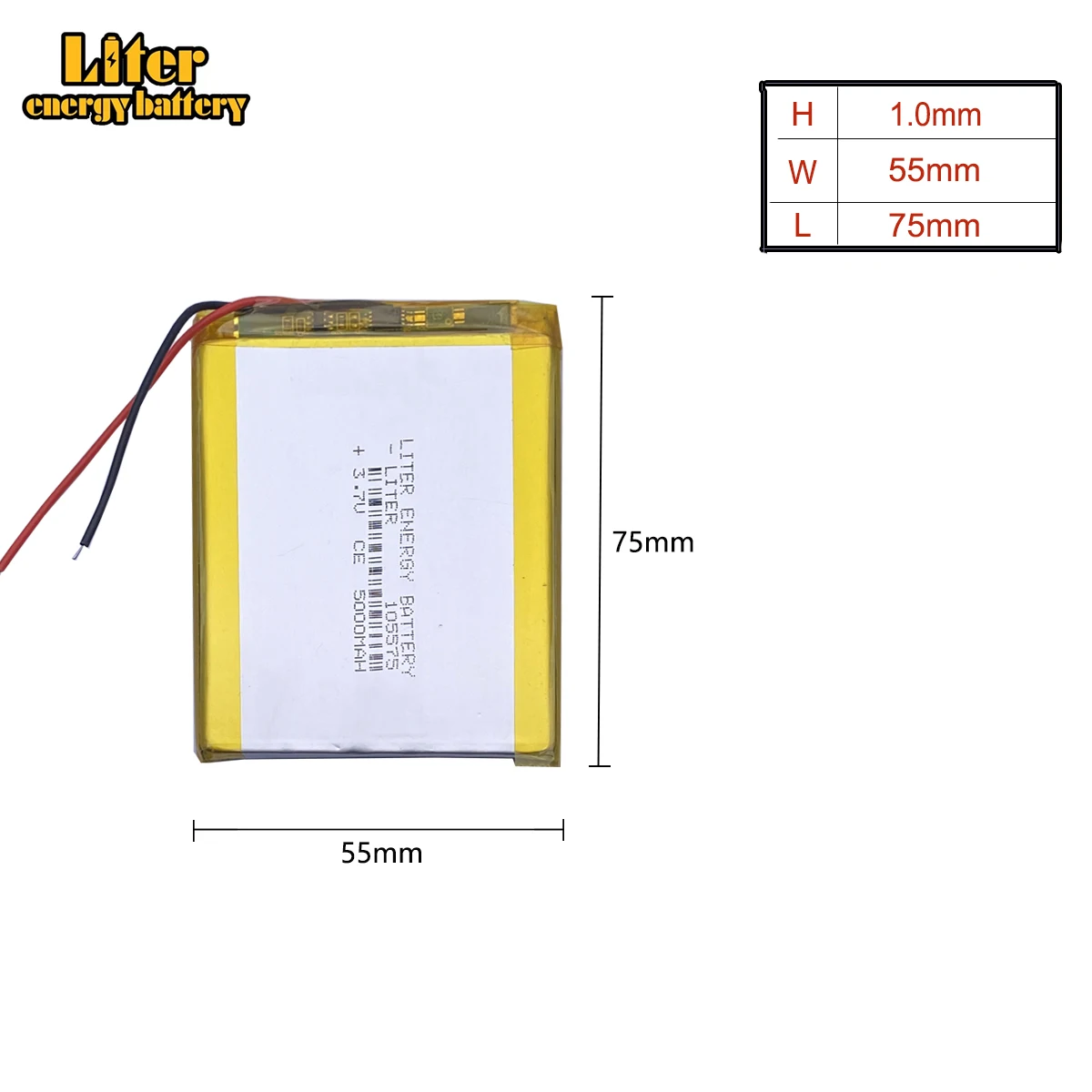 li-po 3.7 V lithium polymer battery 5000 mah interphone 105575 GPS vehicle traveling data recorder