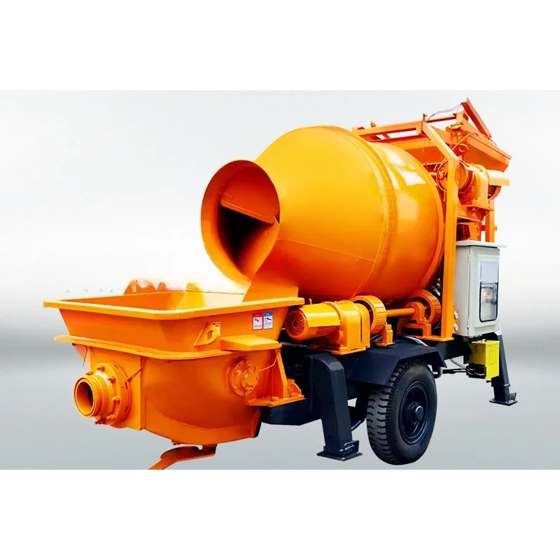 Concrete mixing and towing pump, automatic drum mixing and conveying machine