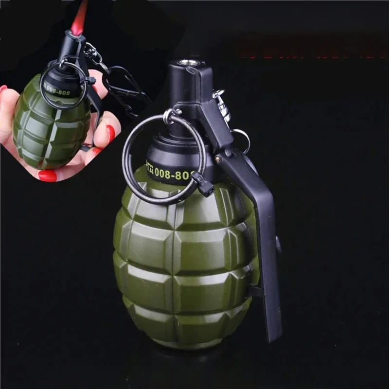 Small Model Smoke Bomb windproof Lighters Metal Keychain Butane Gas torch lighter  Cigarette Lighter Cigarette Accessories