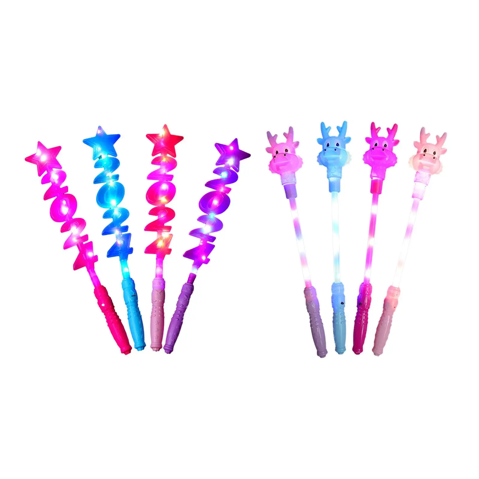 4x Light up Sticks Colorful Flashing Toys Kids and Adults Glow Sticks Glowstick for Concert New Year Camping Carnival Birthday