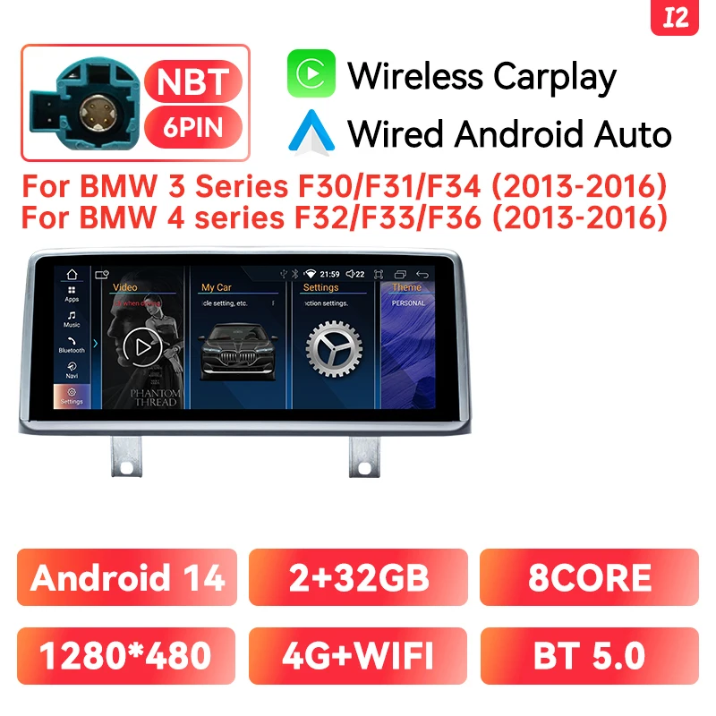 Xonrich Draadloze Carplay Android Multimedia Scherm Voor Bmw 1/2/3/4 Serie F20/F21/F30/F31/F33/F34/F36 Nbt Ips Display 10.25''