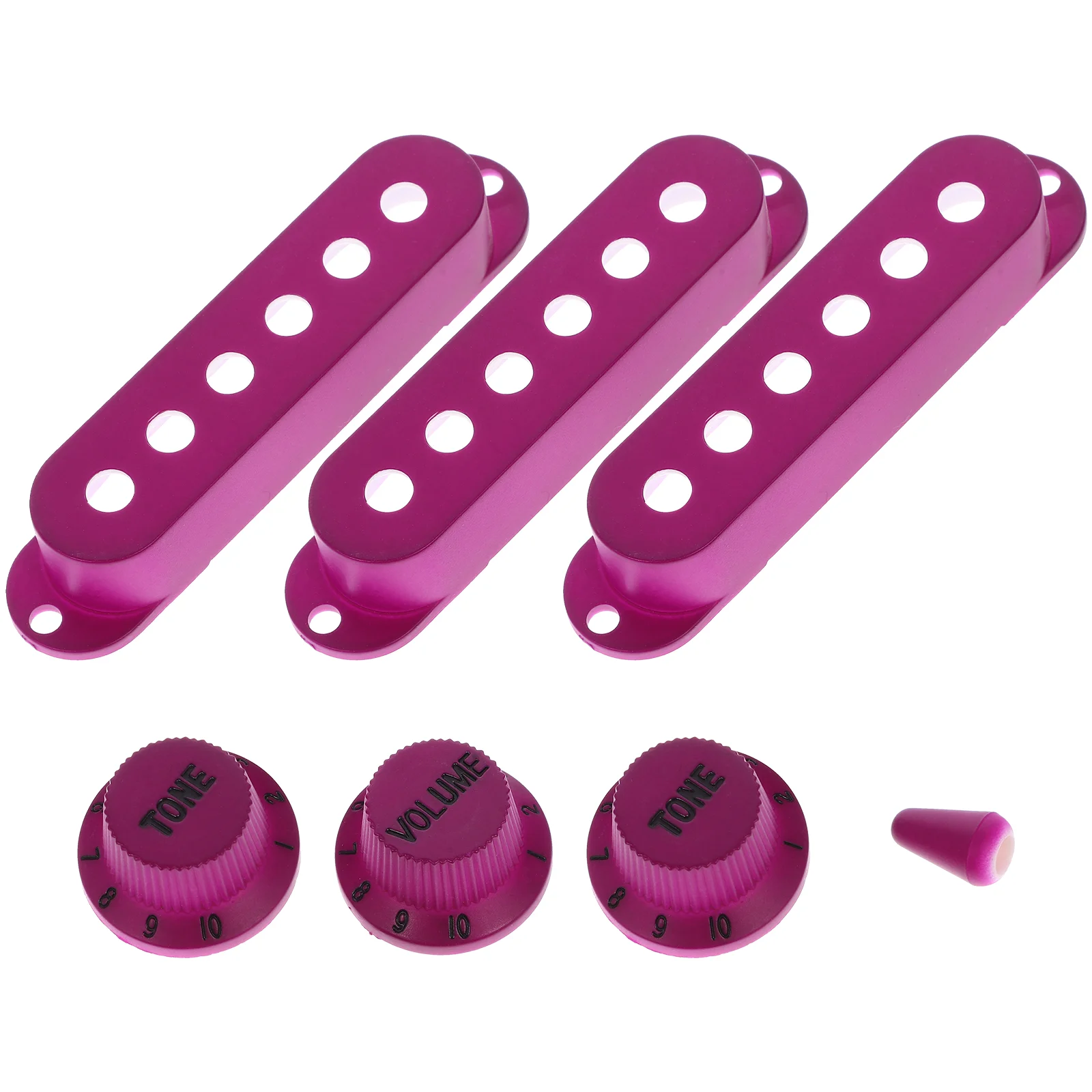 Strat Guitar Pickup Covers Knobs, Switch Dica Set para Fender Stratocaster, Kit de substituição Acessório, Profundo