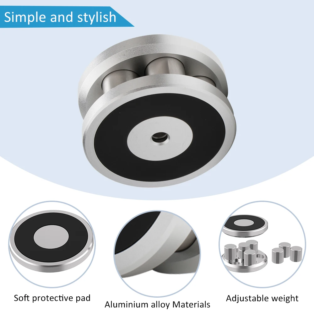 ارتفاع LP الفينيل الفولاذ المقاوم للصدأ القرص استقرار قابل للتعديل تسجيل الوزن تركيبات القرص الدوار استقرار الدقة المثبط