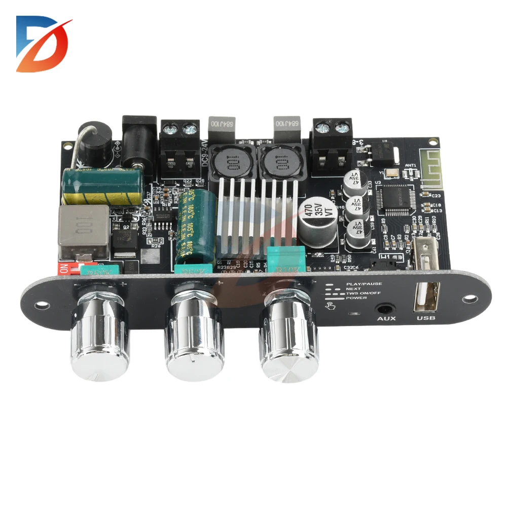 Mono 100W Bluetooth 5.3 amplifier board module ZK-1001U amplifier board supports APP, AUX, U disk, USB sound card TPA3116D2