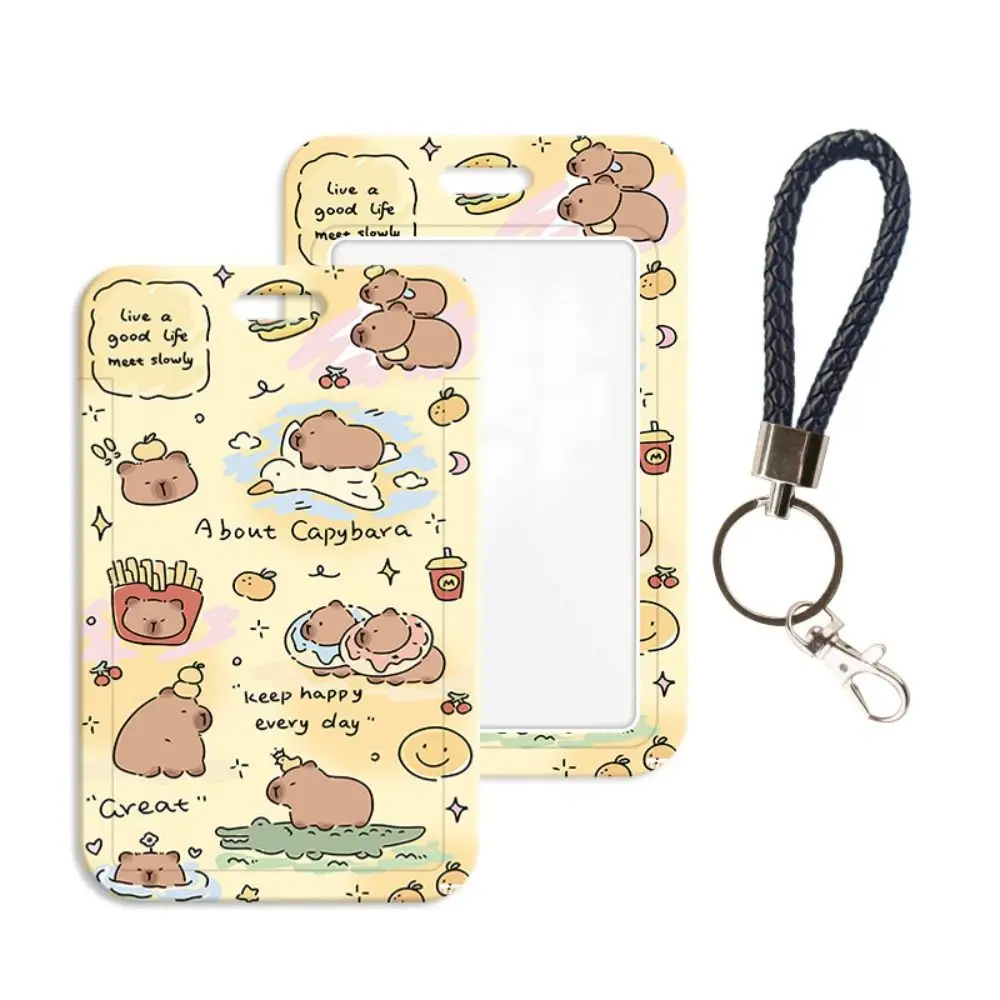

Cartoon Multifunctional Card Holder Plastic Capybara Card Case ID Badge Holder School Office