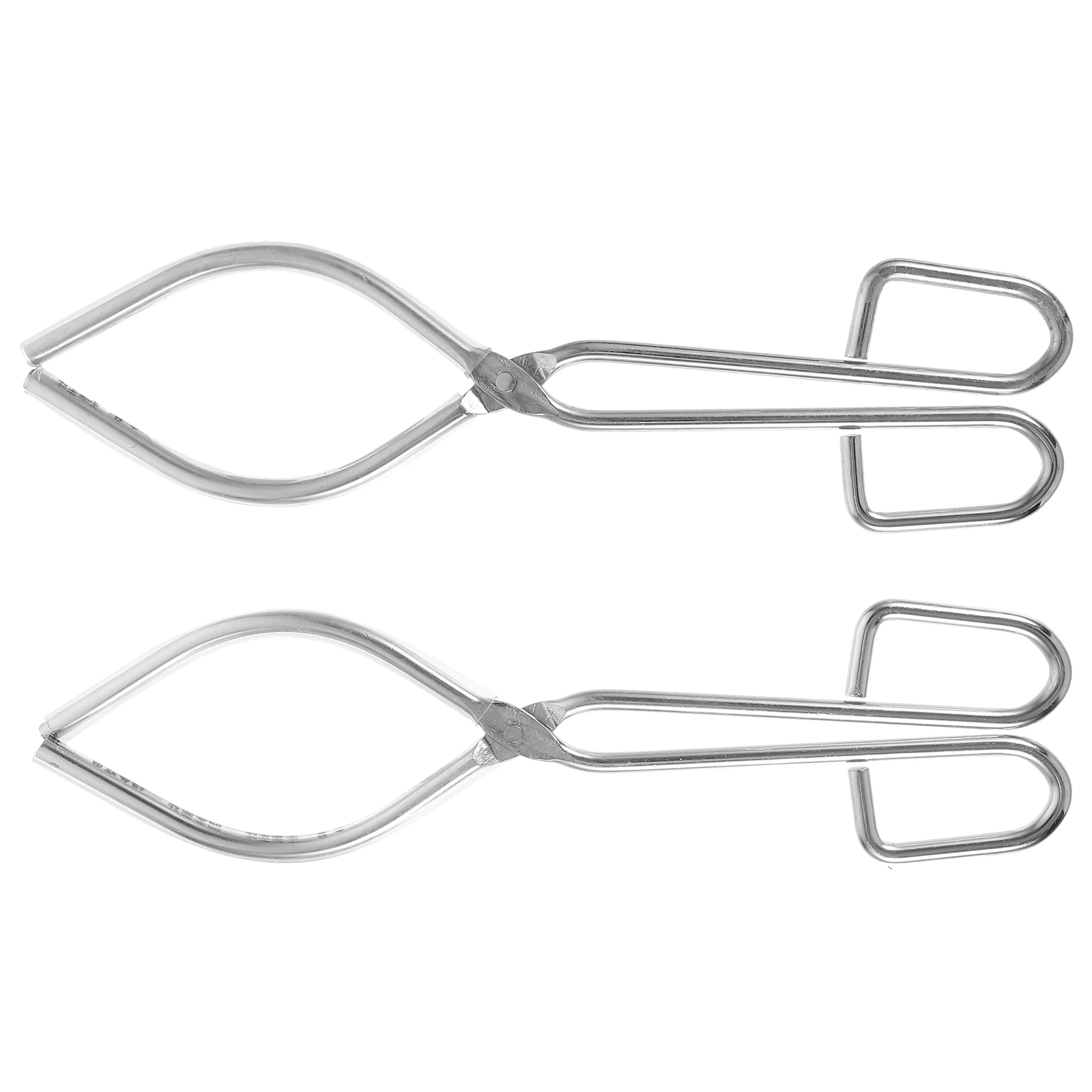 

2pcs Beaker Clamp Metal Tongs Anti-Slip Rubber Handle For Crucible Flask Laboratory School Supplies Gadget Accessory Teaching