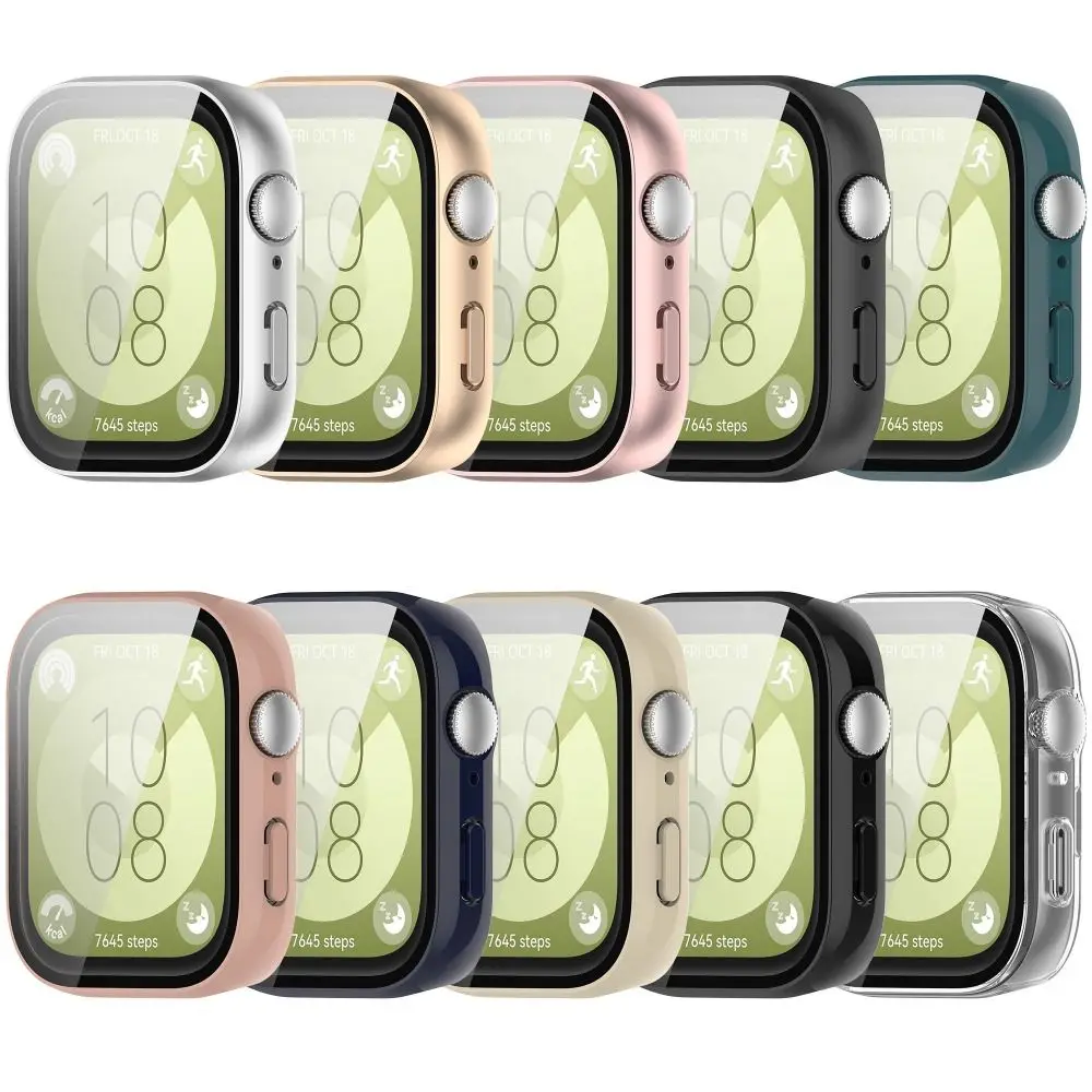 New PC+Tempered Protective Case Smart Full Cover Screen Protector Watch Hard Cover Shell for Huawei Watch Fit 3