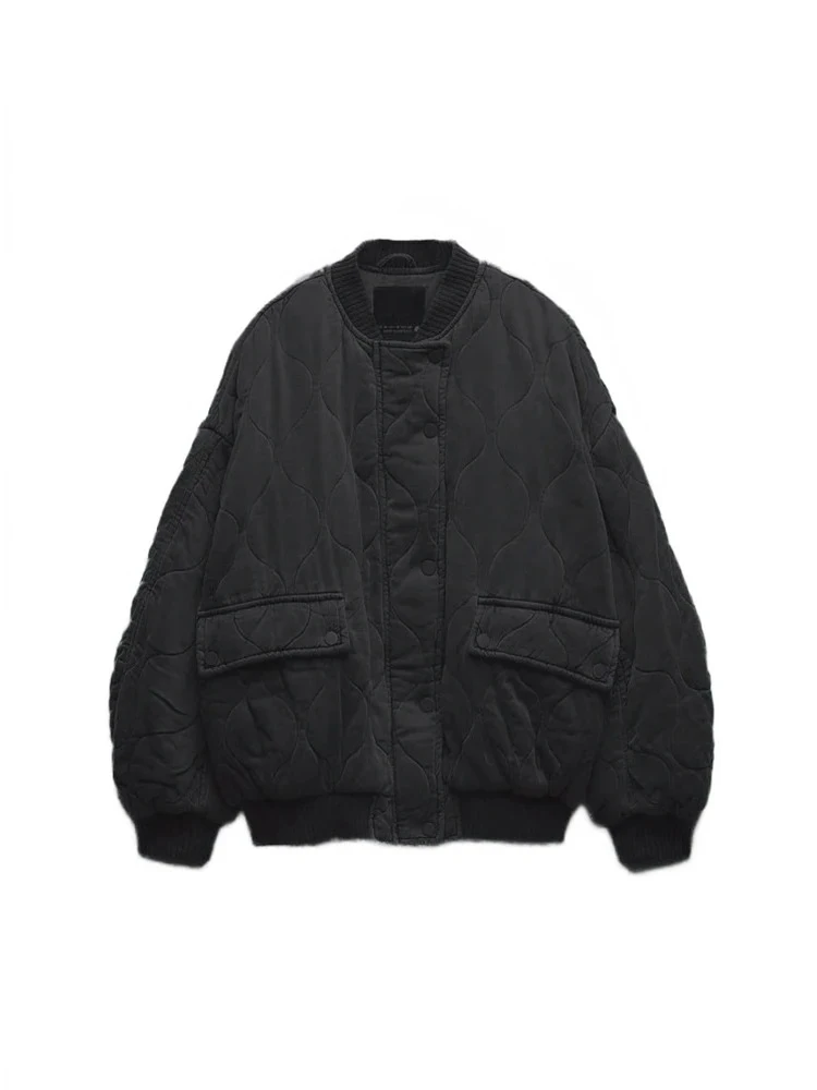 سترة نسائية مريحة كاجوال كاجوال نسائية معطف كاجوال طيار برقبة دائرية بأزرار وأكمام طويلة سحاب سترة أنيقة دافئة نسائية سترة نسائية موضة الشارع سترة مزاجية #4