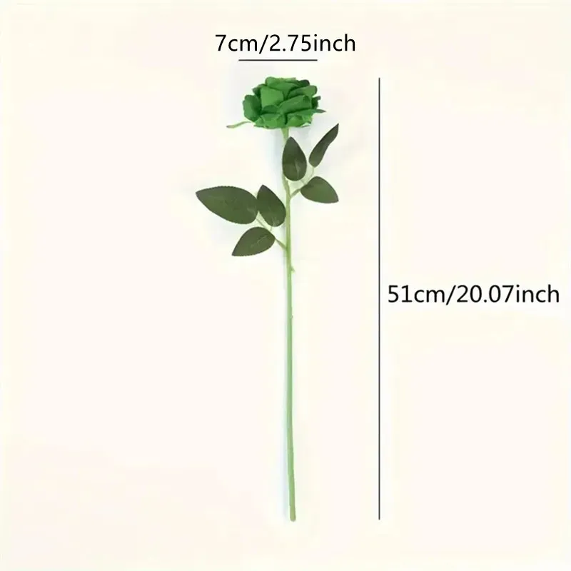 6 Stück/12 Stück dunkelgrüne Seidenrosen, künstliche Blumen für Zuhause, Hochzeitsdekoration, gewölbte Blumen, Wanddekoration, Valentinstagsgeschenke – Detail 1