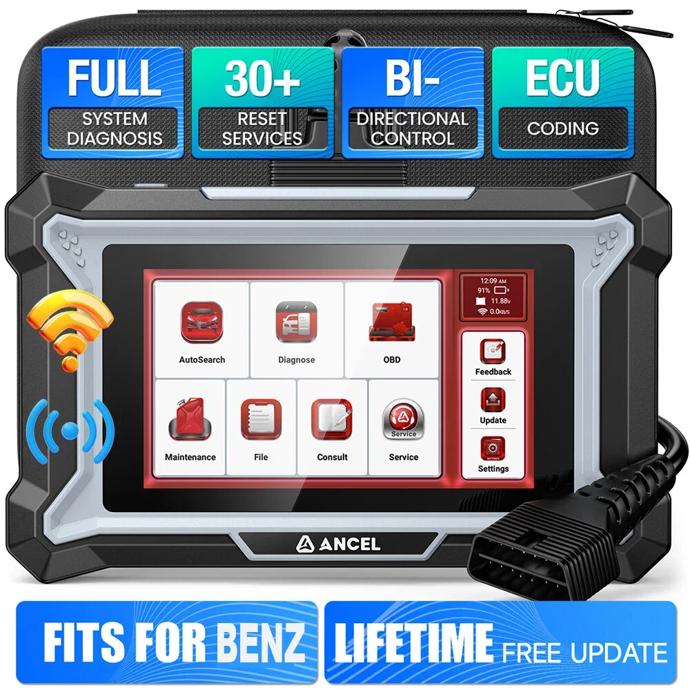 

ANCEL DS160 For Mercedes BENZ All System Bidirectional OBD2 Scanner ECU Injector Coding TPMS DPF Oil Reset Diagnostic Tool