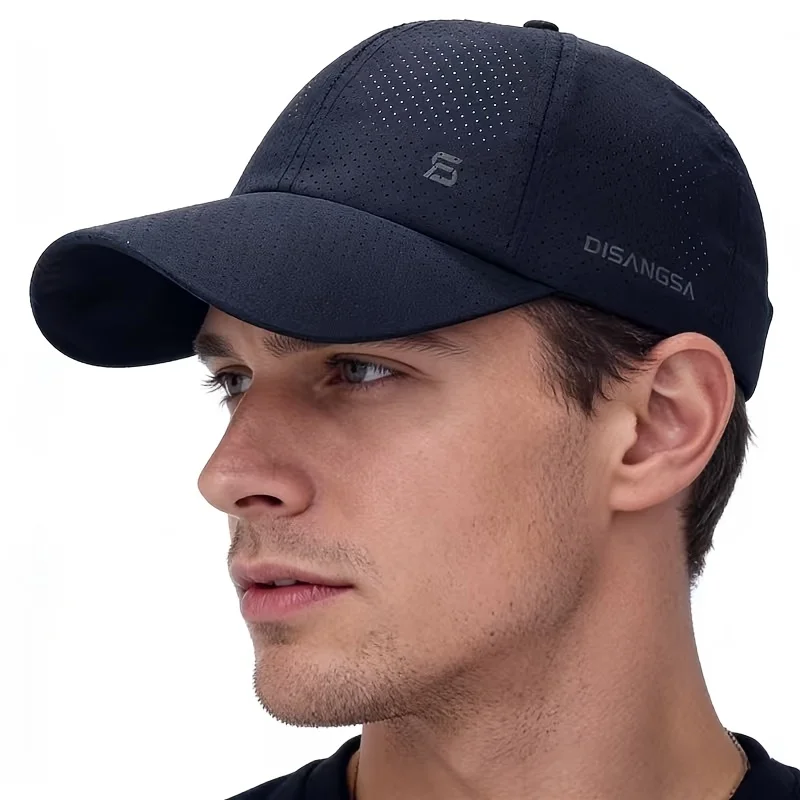 Summer Unisex Letter Embroidered Baseball Cap Breathable Lightweight Sun Hat Adjustable Running Driving Casual Peaked Cap
