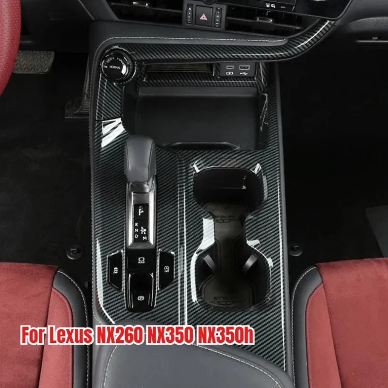 

For Lexus NX260 NX350 NX350h Carbon Fiber Center Console Gear Shift Panel Cover Trims 2022-2025 Car Interior Accessories