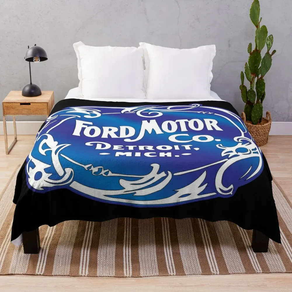 Retro Ford Name Plate Throw Blanket Luxury heavy to sleep Blankets