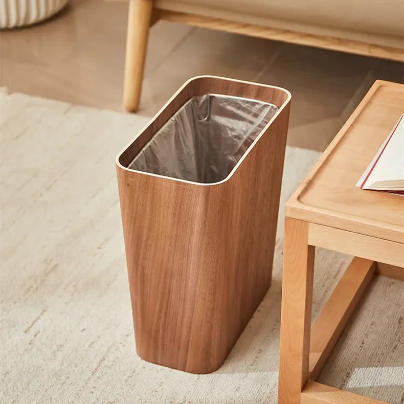 

Wooden Trash Can Household Kitchen Trash Can Living Room Bedroom Office Desk Paper Towel Basket Trash Bucket