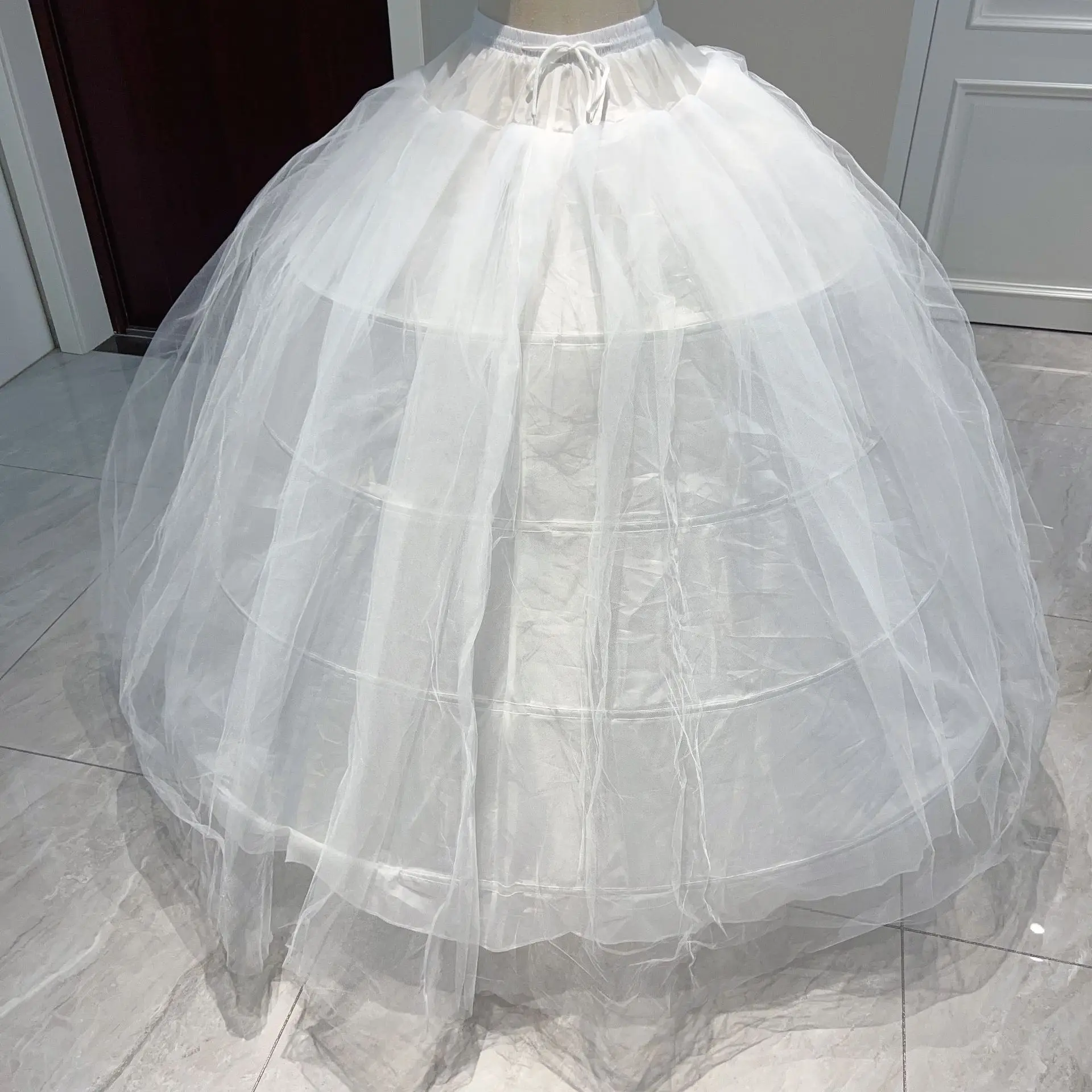 Saia Crinoline Volume completo para vestidos e vestidos, anágua, 4 aros, 2 camadas