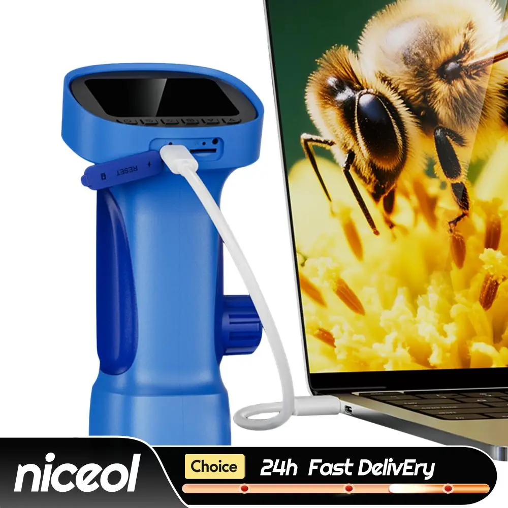 Microscope for Kids 1000X Digital Handheld Kids Microscope with 2.4 Inch IPS Screen Science Gifts for 3-12 Year Old Boys Girls