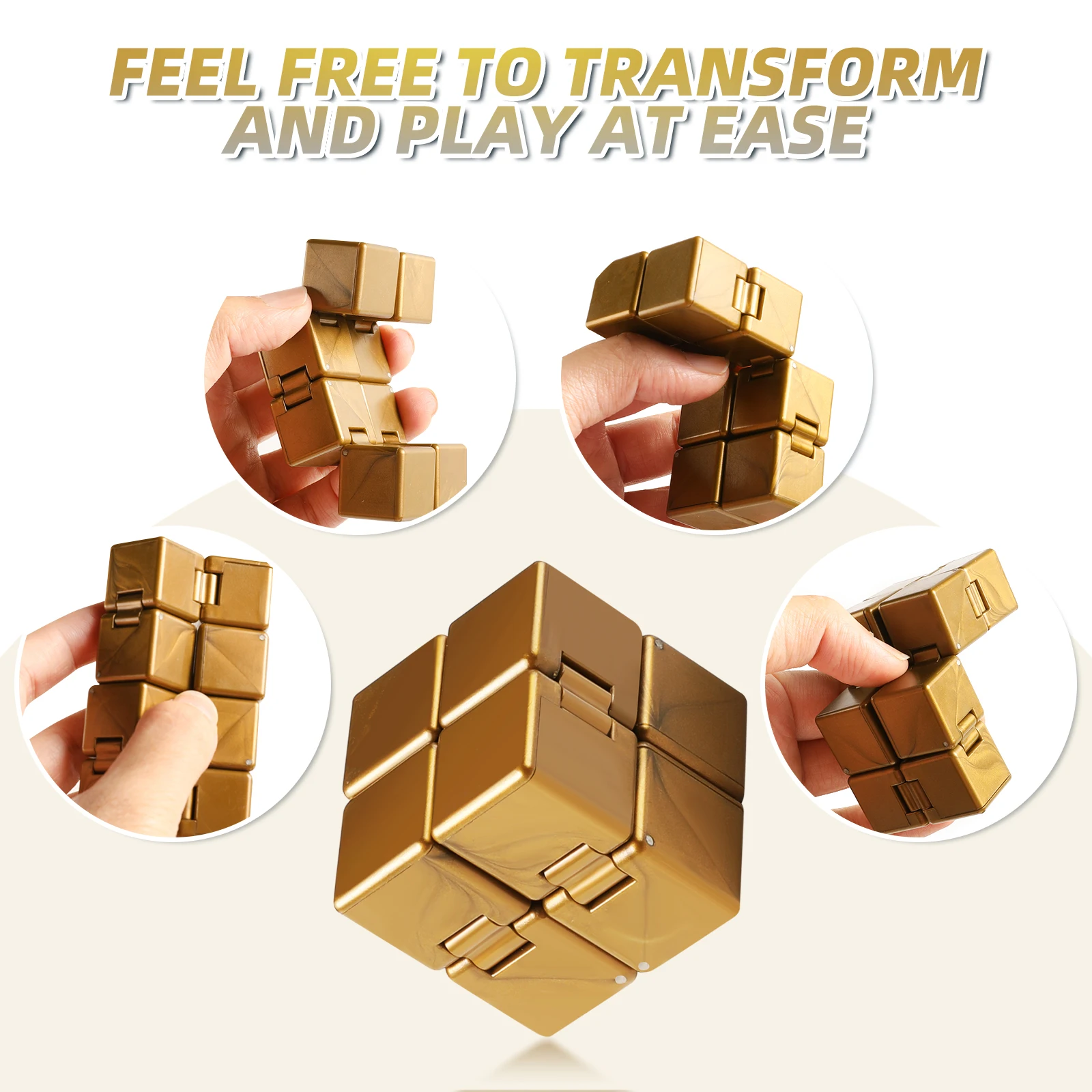 Brinquedo sensorial de cubo infinito, jogo de inquietação para crianças e adultos, mini brinquedo legal para alívio de estresse e ansiedade e matar tempo