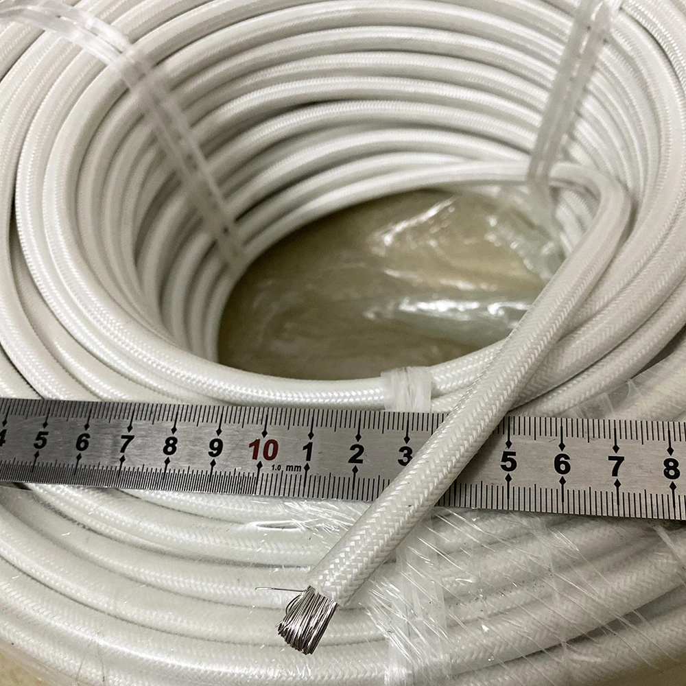 6 awg Mica Braided Silicone Cable, Fireproof Refractory Wire, High Temperature 300 Degree, for Electromagnetic Heating