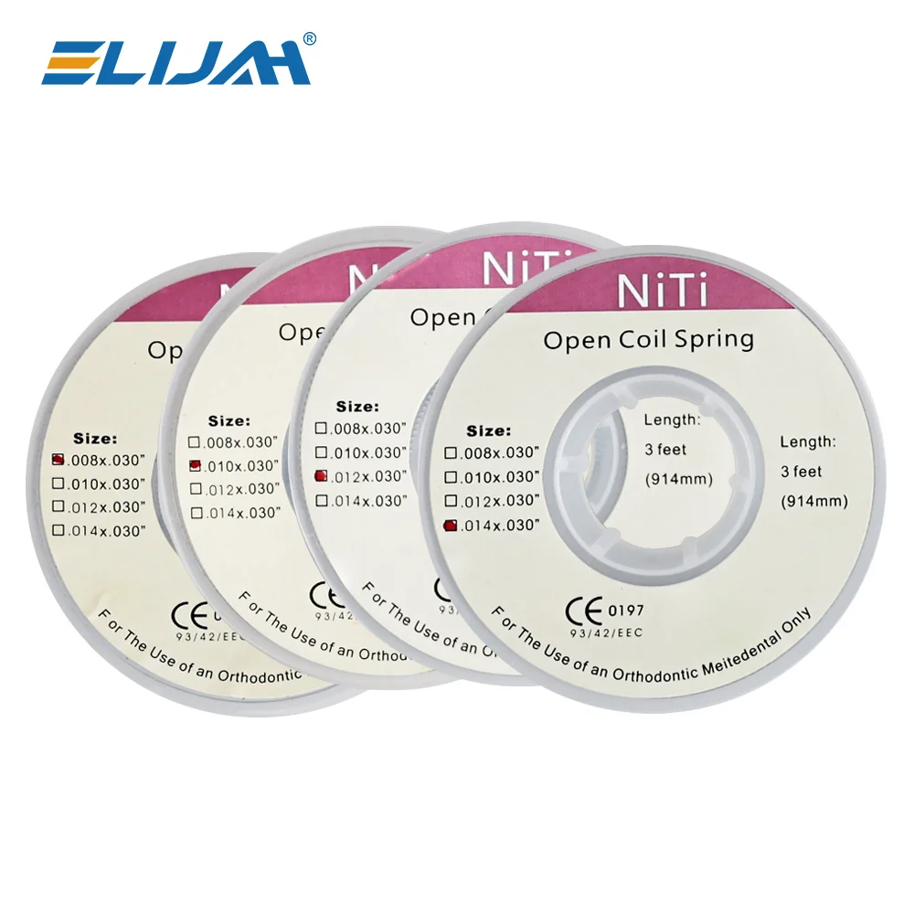 ELIJAH Dental 3 Feet/914mm Orthodontic Niti Open Coil Spring 0.008 0.010 0.012 0.014  Orthodontic Bracket Dentistry Materials