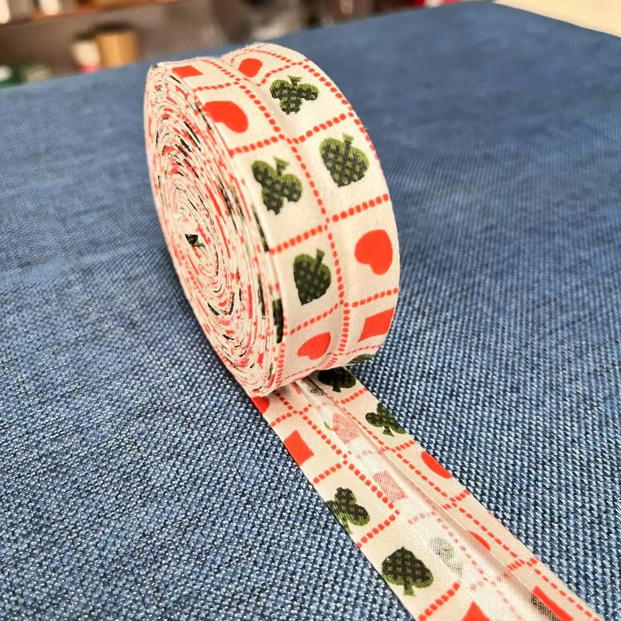 Twill-Bindeband, gepunktet, kariert, Streifenkantenband für handgefertigte Kleidung, Puppenkleidung, Nähbesatz, 100 % Baumwolle, 2,5 cm – Detail 9